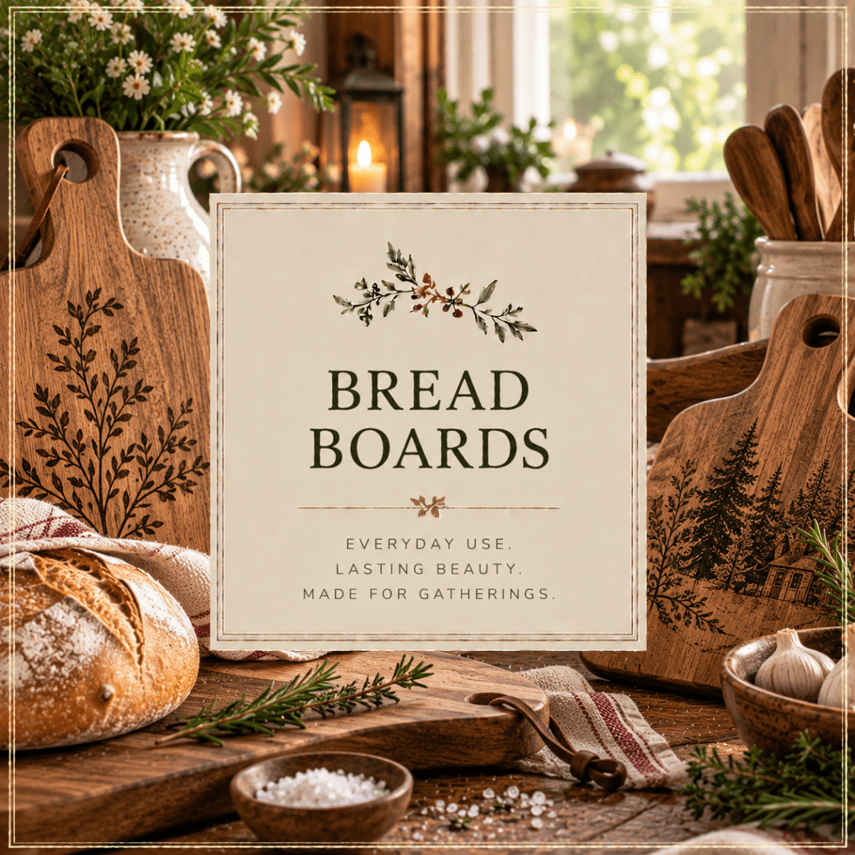Engraved Bread Boards - Winterberry Hearth