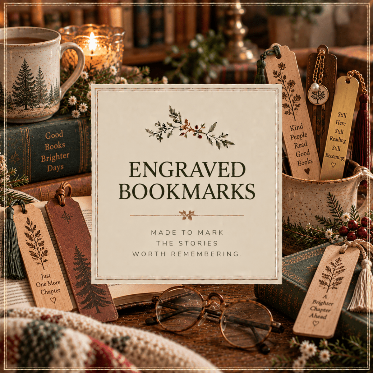 Engraved Bookmarks - Winterberry Hearth