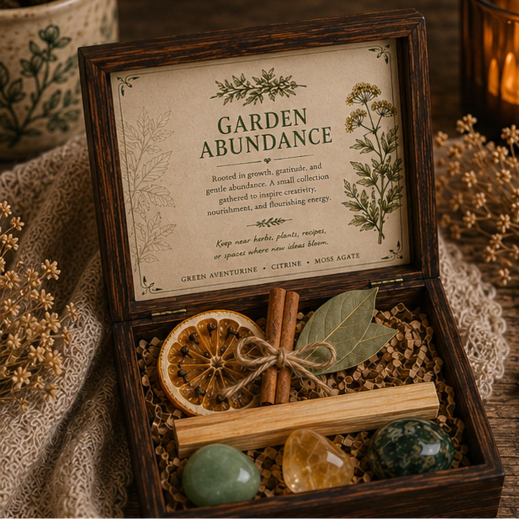 Abundance Crystal Set, Cottage Garden Lover Decor Gift, Heirloom Keepsake, Rustic Home Gift - Winterberry Hearth
