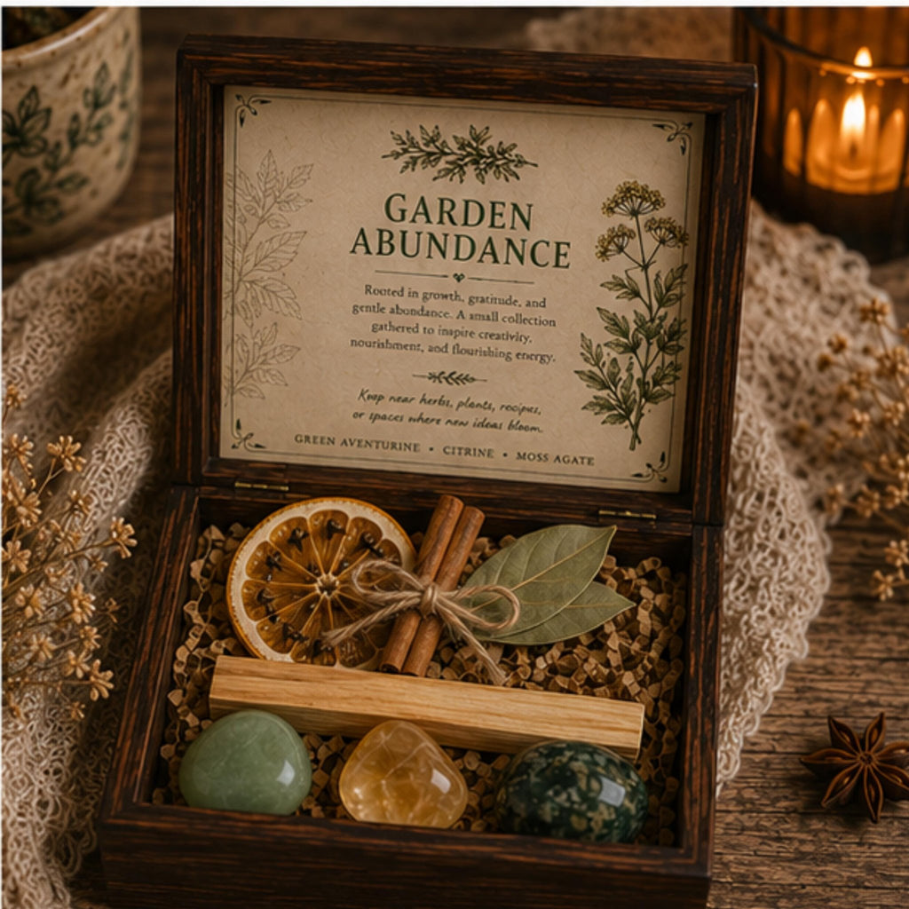 Abundance Crystal Set, Cottage Garden Lover Decor Gift, Heirloom Keepsake, Rustic Home Gift - Winterberry Hearth