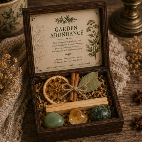 Abundance Crystal Set, Cottage Garden Lover Decor Gift, Heirloom Keepsake, Rustic Home Gift - Winterberry Hearth
