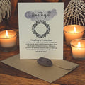 Amethyst Crystal with Meaning Card with Tumbled Stone: Healing Meditation Gift - Winterberry Hearth