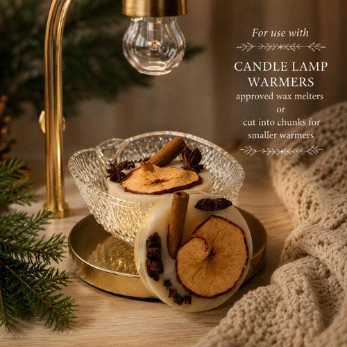 Apple Cider Hearth Wax Melt, Wickless Candle, Lamp Warmer Tart, Cozy Autumn Fragrance - Winterberry Hearth