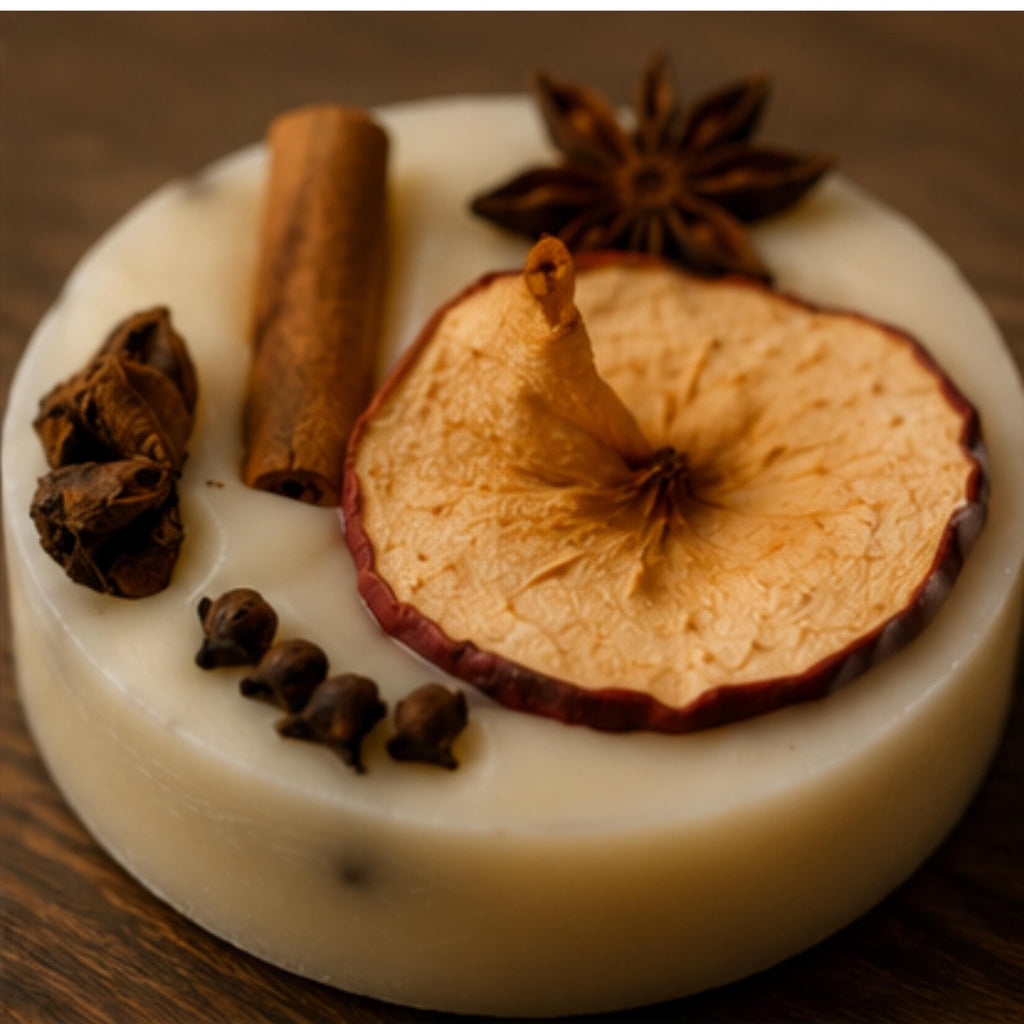 Apple Cider Hearth Wax Melt, Wickless Candle, Lamp Warmer Tart, Cozy Autumn Fragrance - Winterberry Hearth