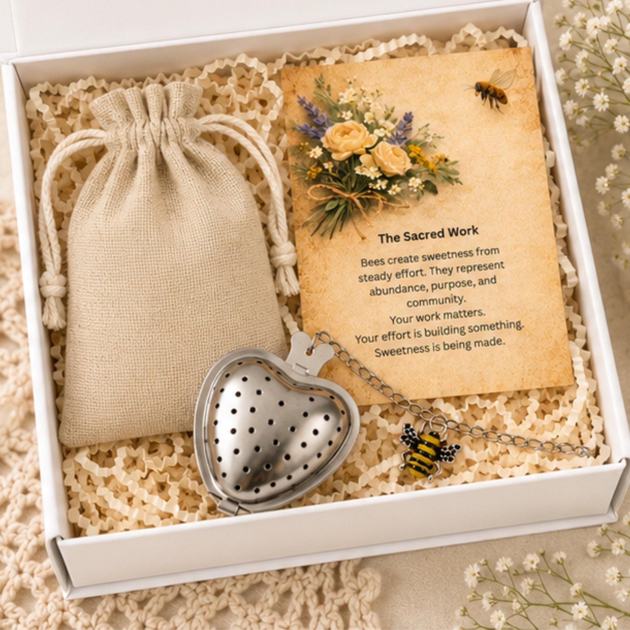 Bee Tea Strainer, Honeybee Loose Leaf Herbal Tea Infuse Gift - Winterberry Hearth