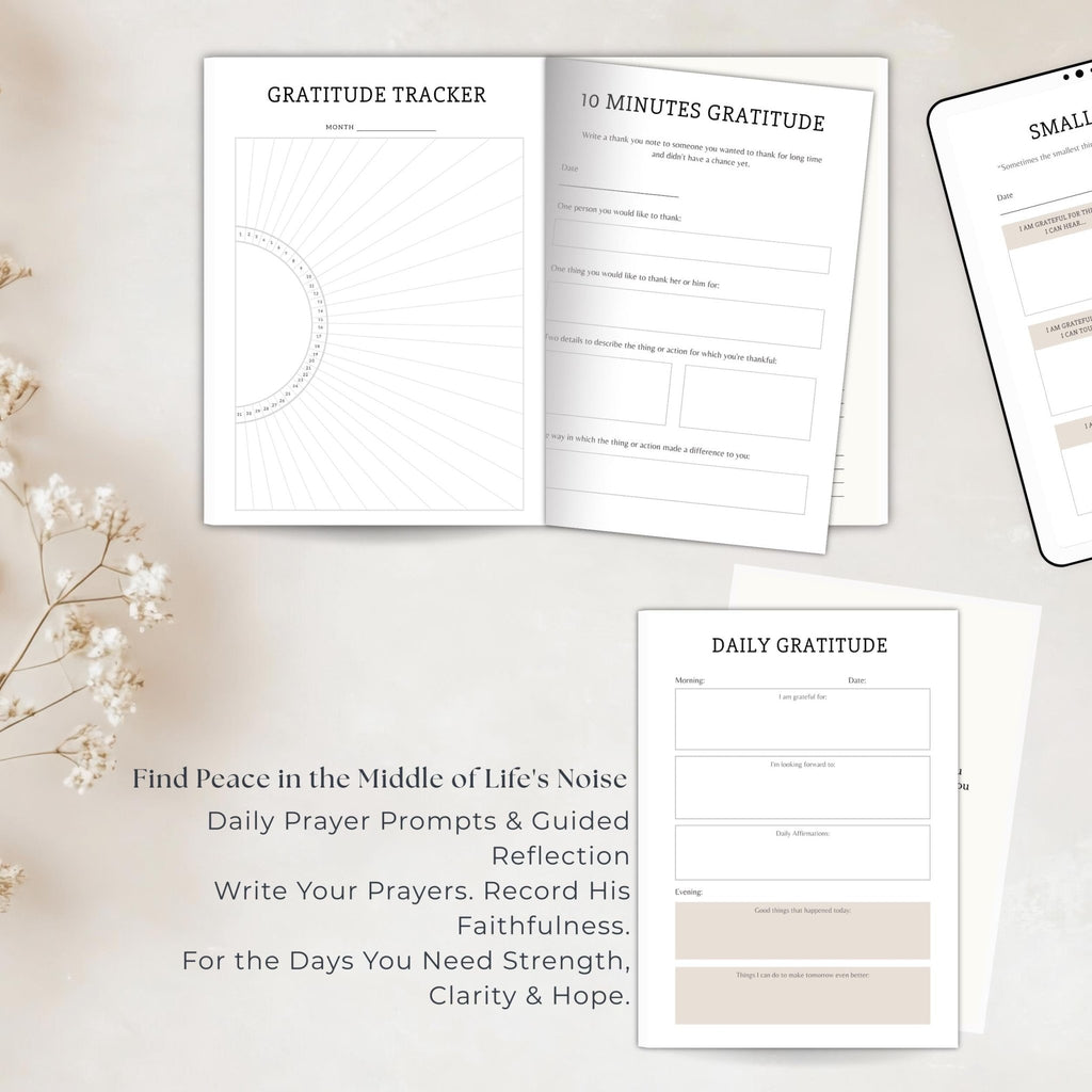 Begin Again Journal Bundle, Guided Prayer Reflections, Self Love Wellness Planner, Printable Vision Book, Digital Download - Winterberry Hearth