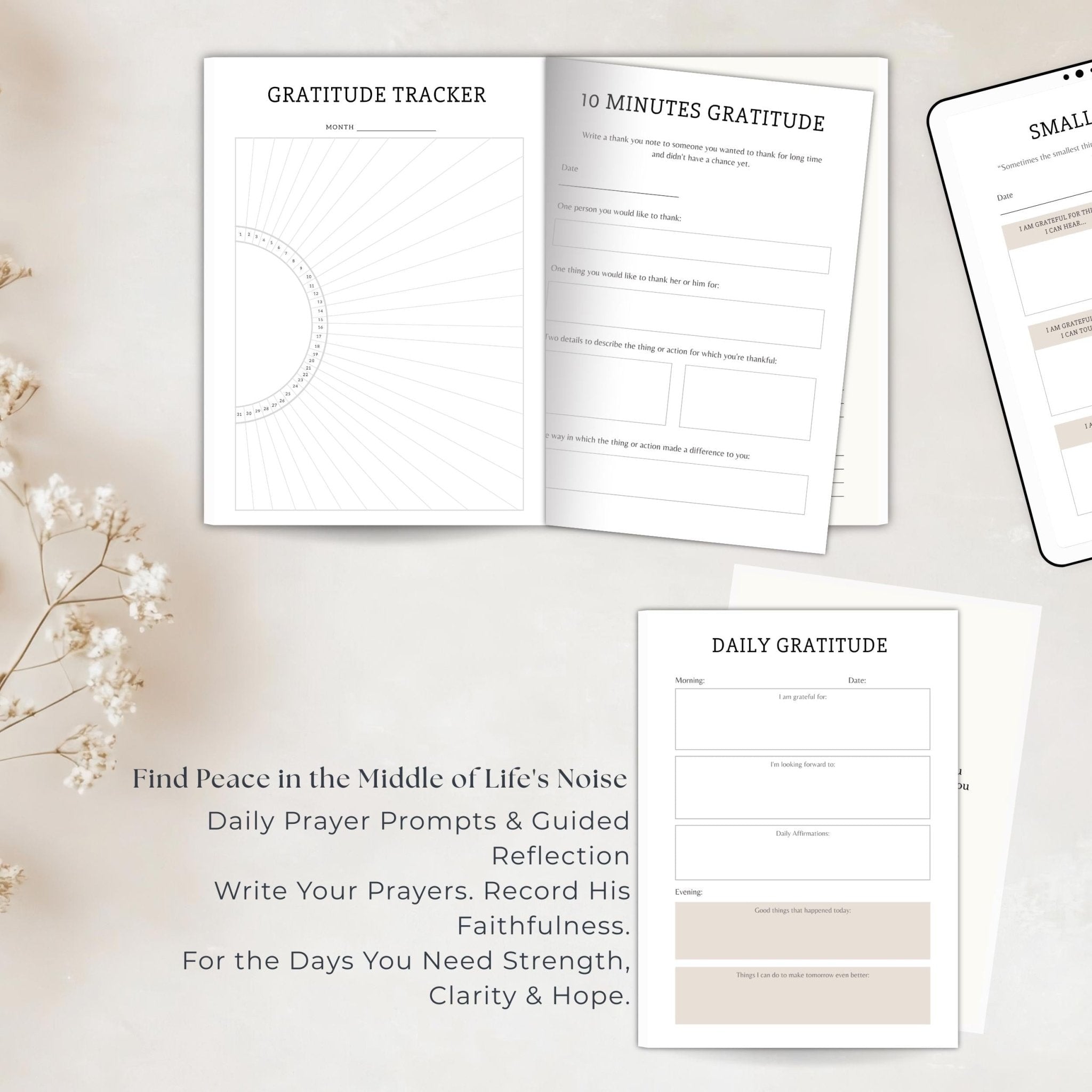 Begin Again Journal Bundle, Guided Prayer Reflections, Self Love Wellness Planner, Printable Vision Book, Digital Download - Winterberry Hearth