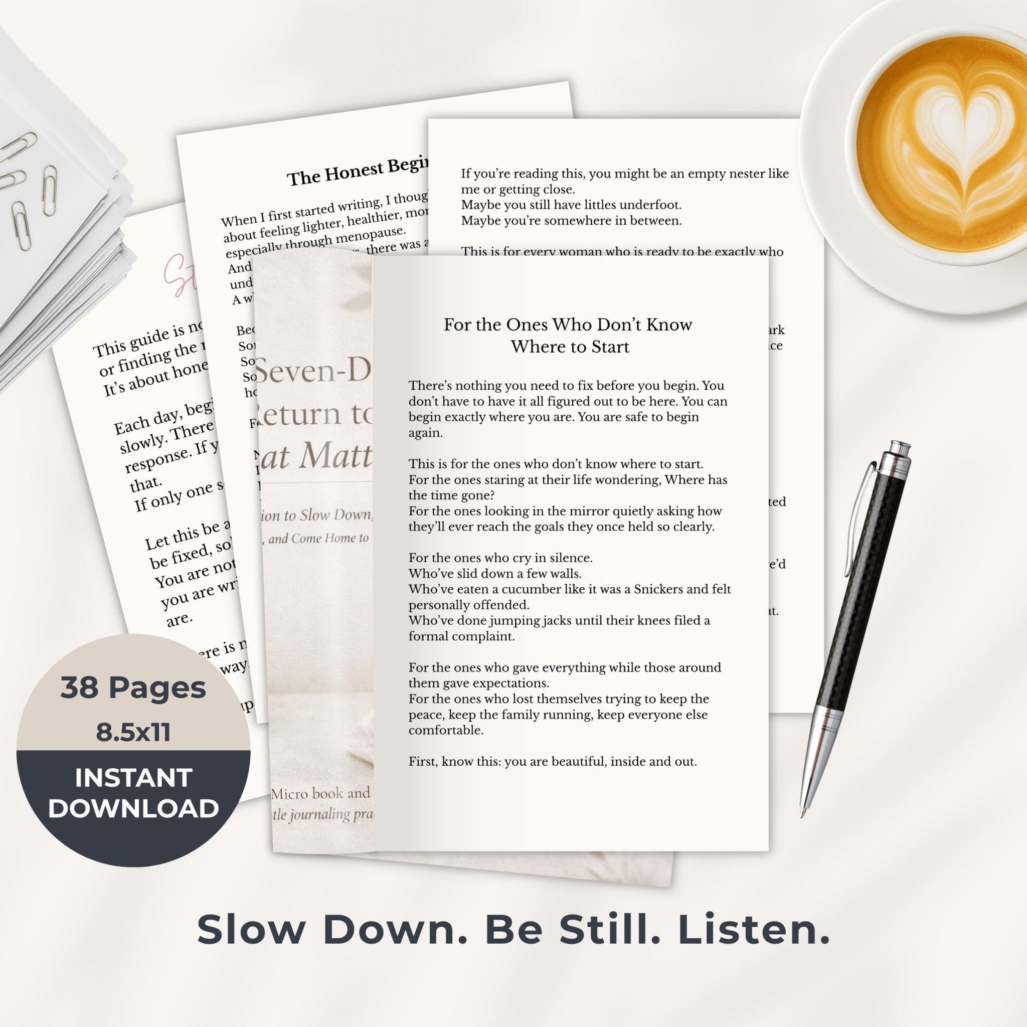Begin Again Journal Bundle, Guided Prayer Reflections, Self Love Wellness Planner, Printable Vision Book, Digital Download - Winterberry Hearth