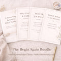 Begin Again Journal Bundle, Guided Prayer Reflections, Self Love Wellness Planner, Printable Vision Book, Digital Download - Winterberry Hearth
