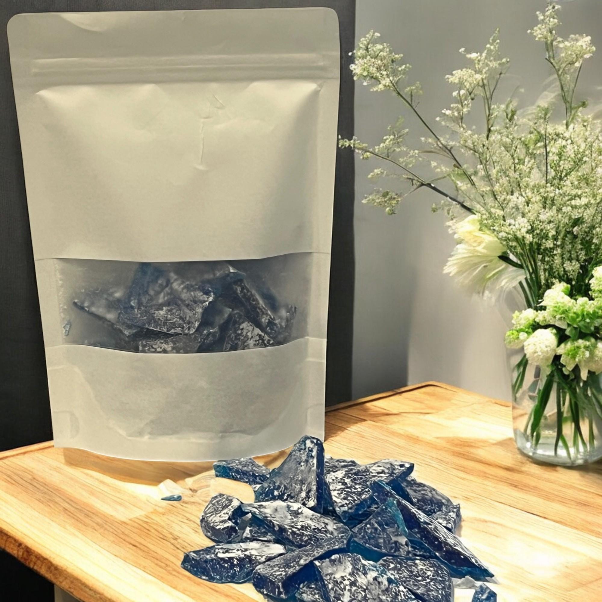 Blue Old Fashioned Hard Tack Candy, Nostalgic Broken Glass Homemade Candy Treat - Winterberry Hearth