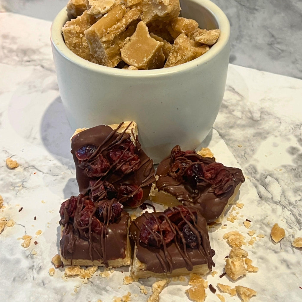 Brown Sugar Candy Chocolate Cranberry Pecan, Half Pound or One Pound - Winterberry Hearth