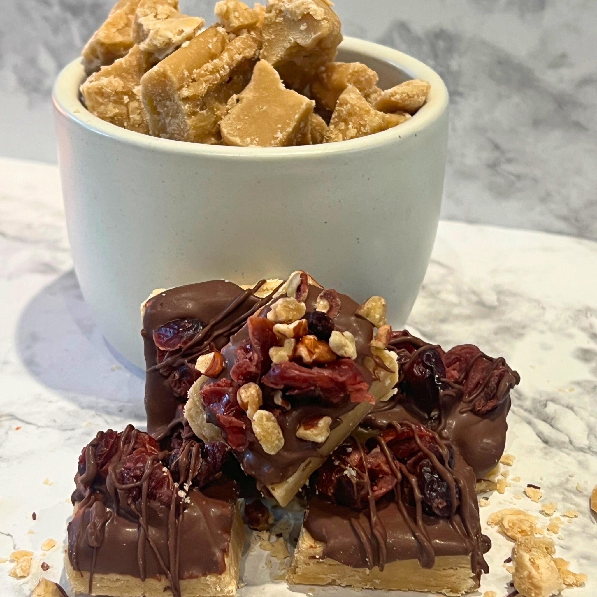 Brown Sugar Candy Chocolate Cranberry Pecan, Half Pound or One Pound - Winterberry Hearth