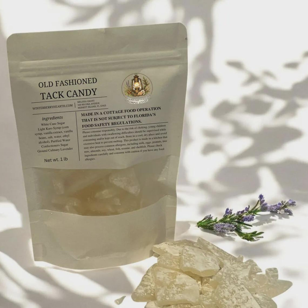 Butter Rum Old-Fashioned Hard Tack Candy 1lb, Nostalgic Rock Candy Treat, Vintage Suckers - Winterberry Hearth