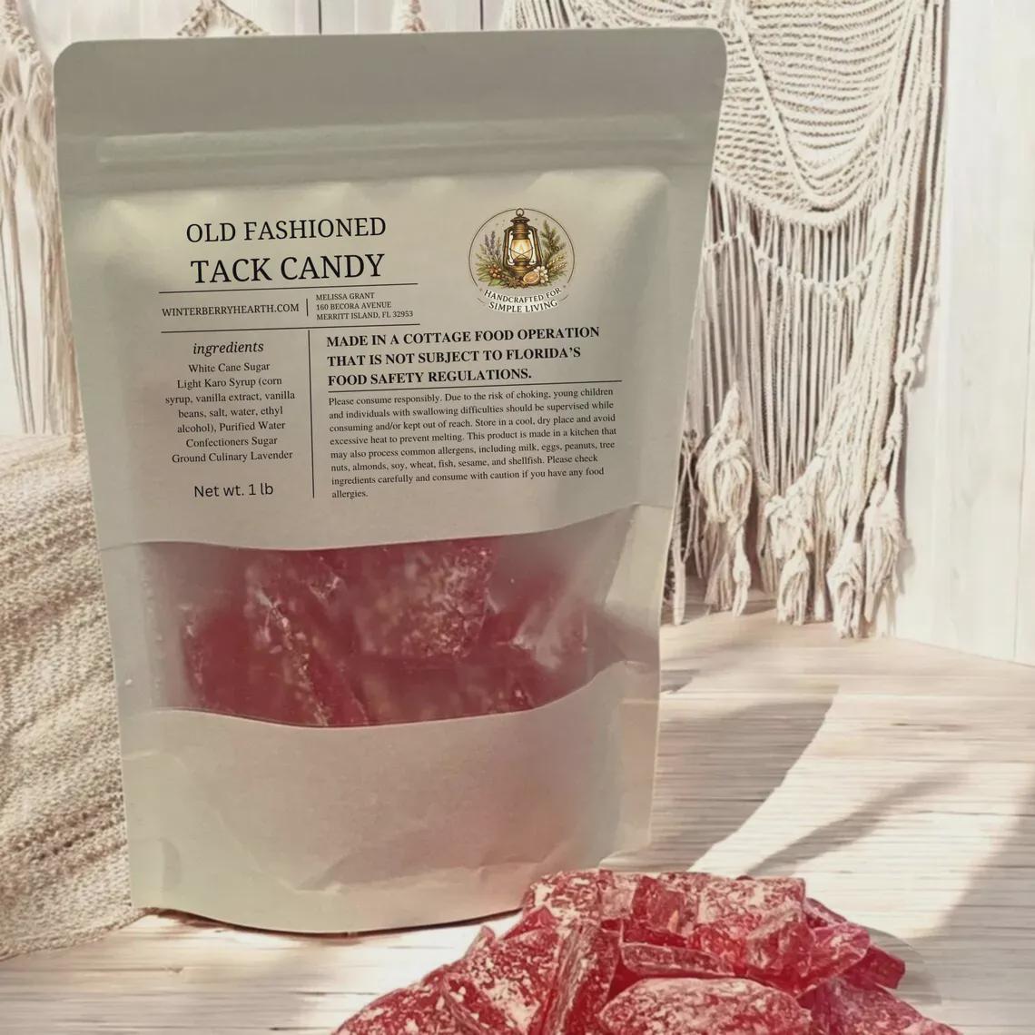 Butterscotch Old-Fashioned Hard Tack Candy 1lb, Nostalgic Vintage Rock Candy Treat - Winterberry Hearth