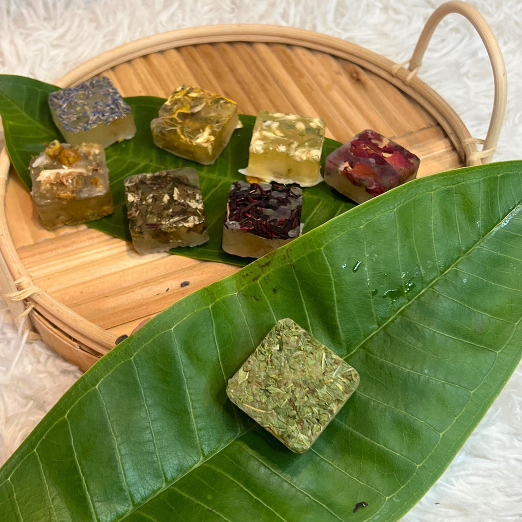 Calendula Herbal Tea Bombs, Floral Tea Sugar Candy Cubes Beverage Sweetener - Winterberry Hearth