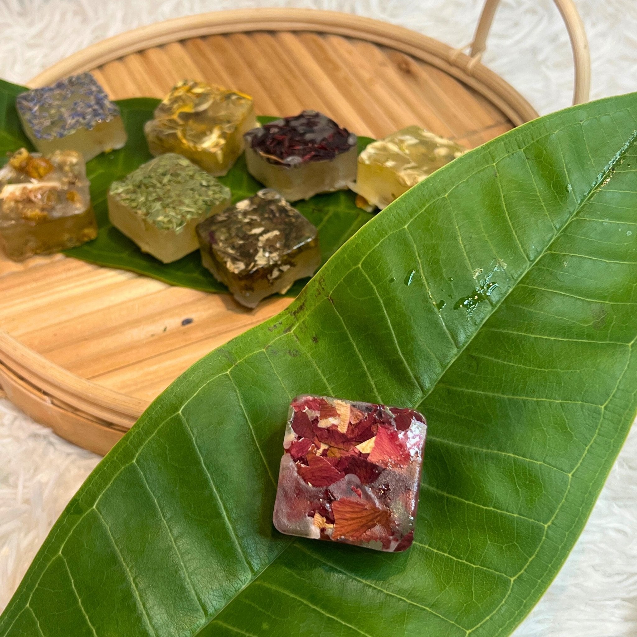 Calendula Herbal Tea Bombs, Floral Tea Sugar Candy Cubes Beverage Sweetener - Winterberry Hearth