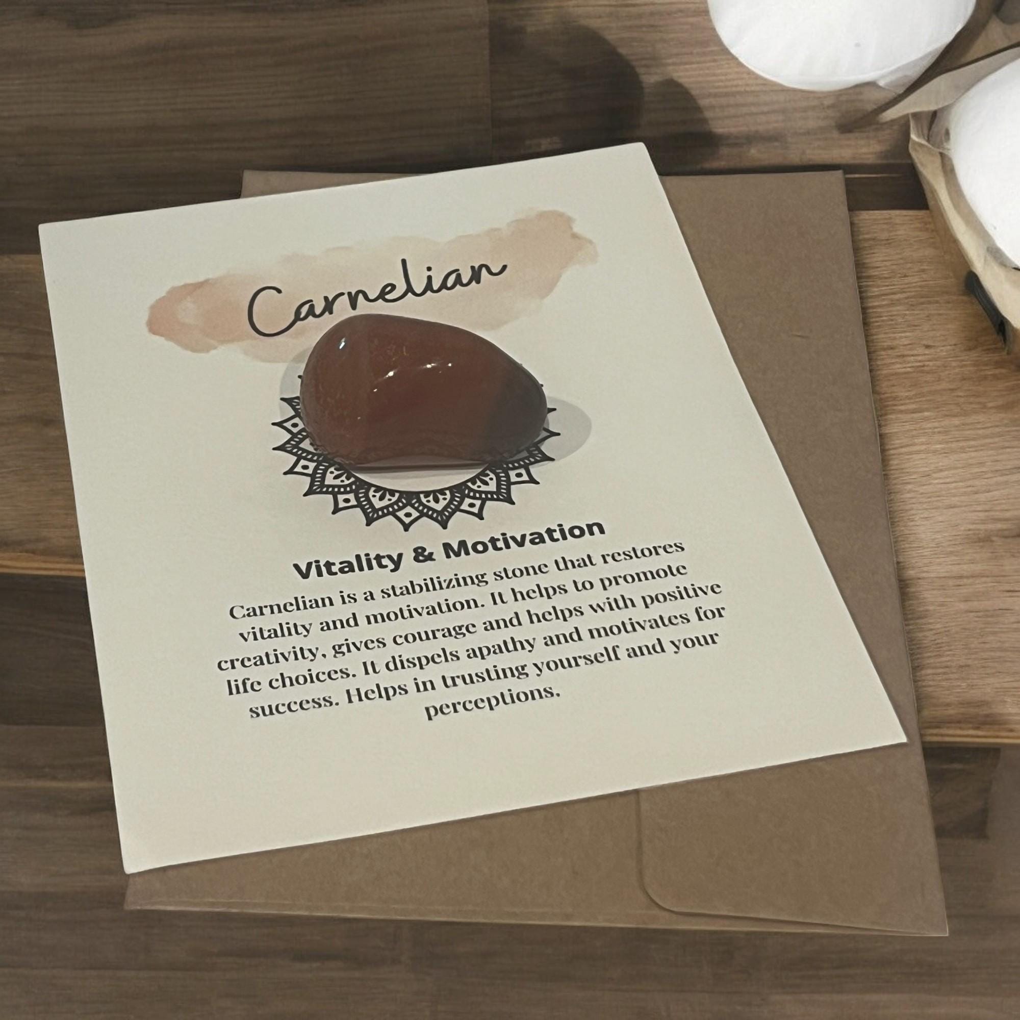 Carnelian Crystal with Meaning Card: Creativity & Motivation Stone - Winterberry Hearth