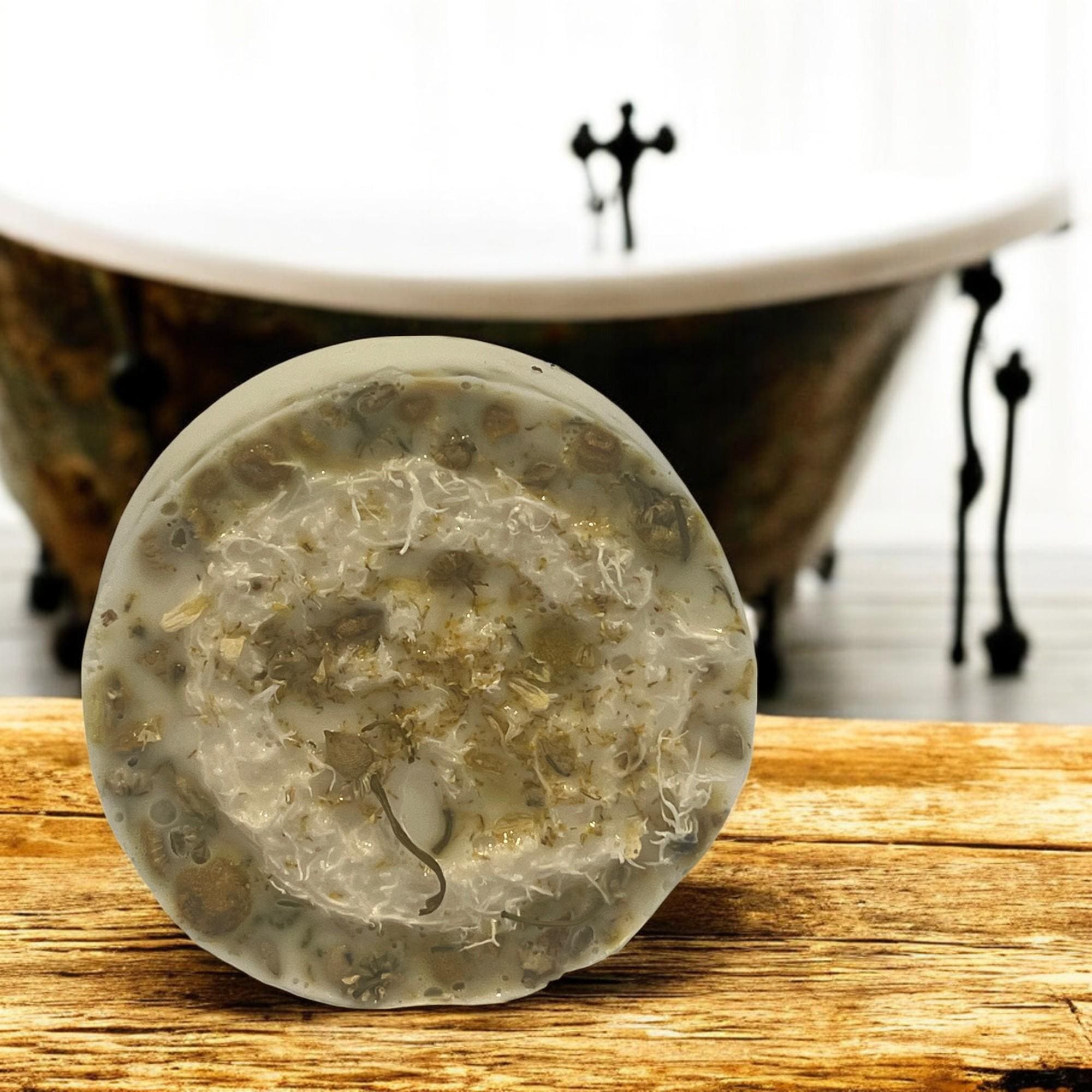 Chamomile Goat's Milk Loofah Soap: Soothing Herbal Skincare Bar - Winterberry Hearth