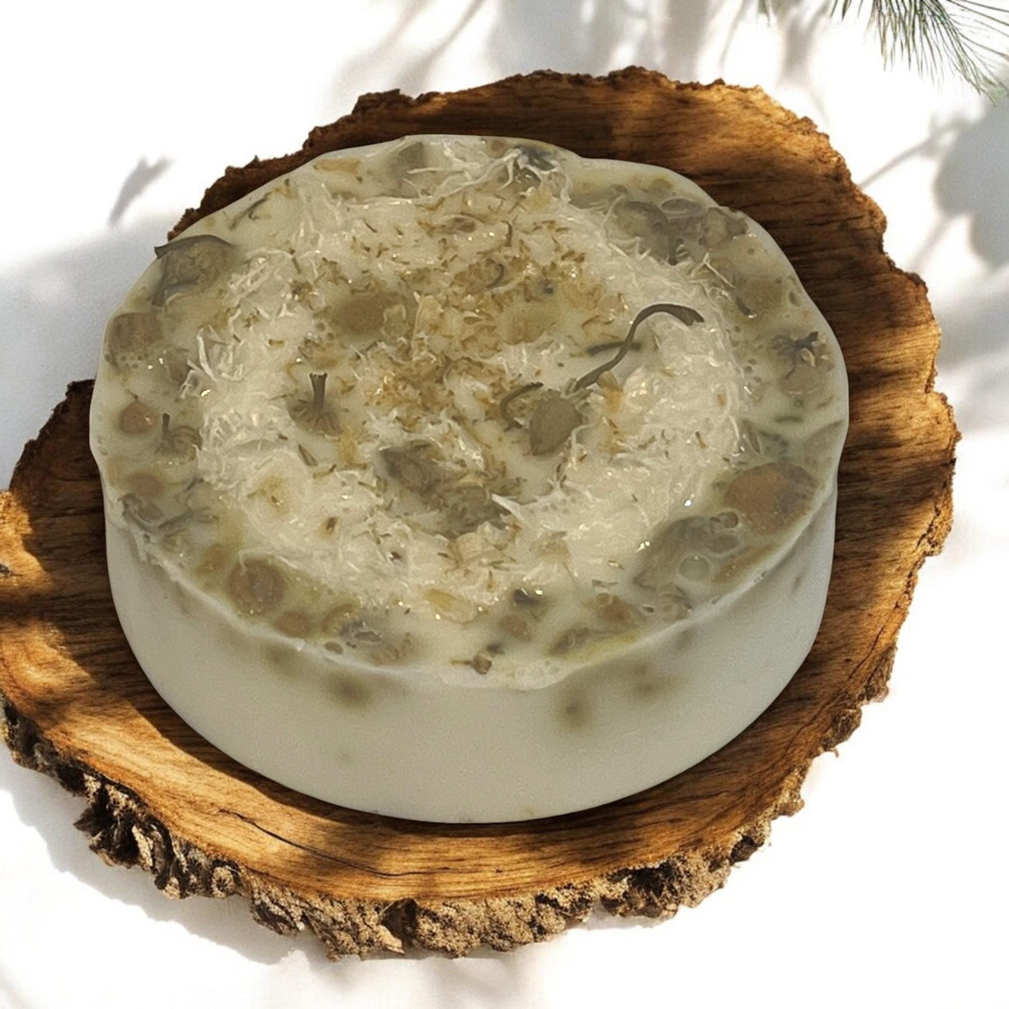 Chamomile Goat's Milk Loofah Soap: Soothing Herbal Skincare Bar - Winterberry Hearth