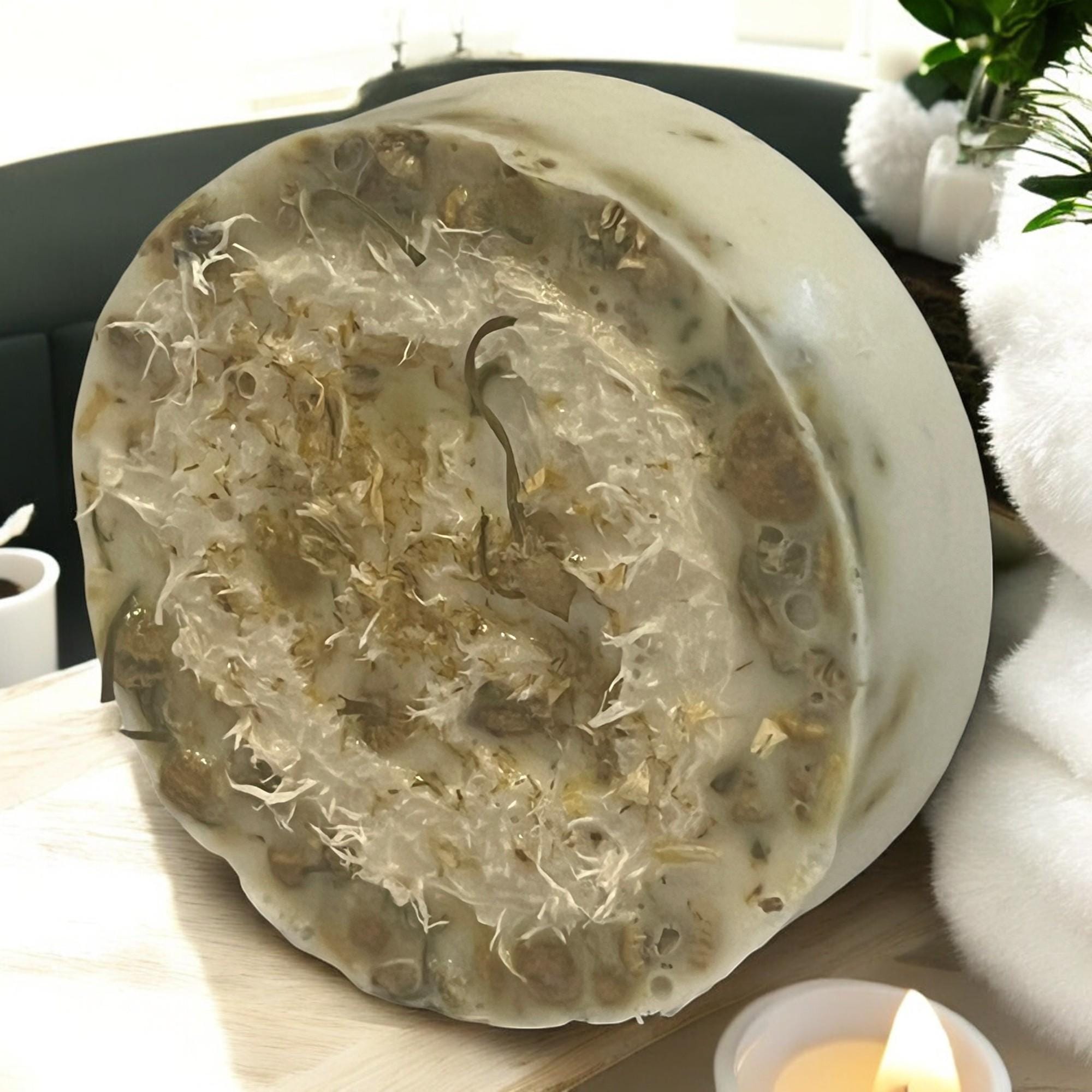 Chamomile Goat's Milk Loofah Soap: Soothing Herbal Skincare Bar - Winterberry Hearth