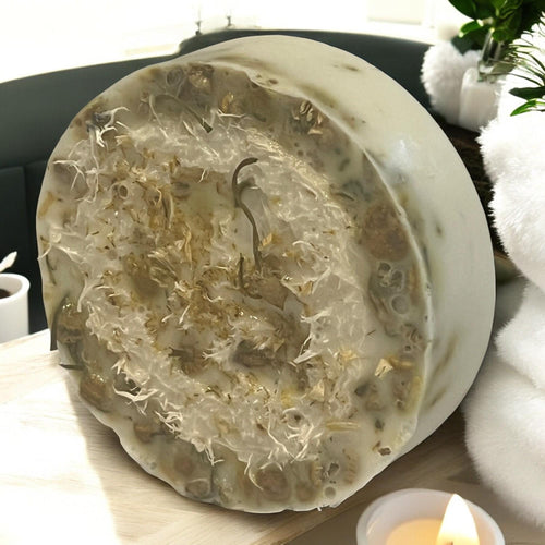 Chamomile Goat's Milk Loofah Soap: Soothing Herbal Skincare Bar - Winterberry Hearth