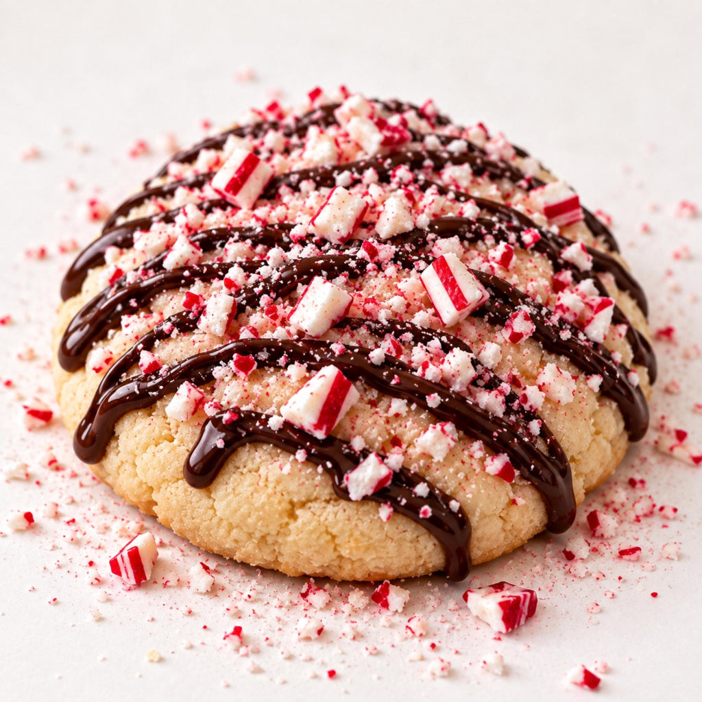 Chocolate Peppermint Cookies, Festive Winter Tea Cakes, Crushed Peppermint Sugar Cookie, Christmas Treat - Winterberry Hearth