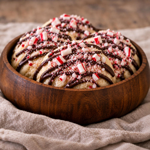 Chocolate Peppermint Cookies, Festive Winter Tea Cakes, Crushed Peppermint Sugar Cookie, Christmas Treat - Winterberry Hearth