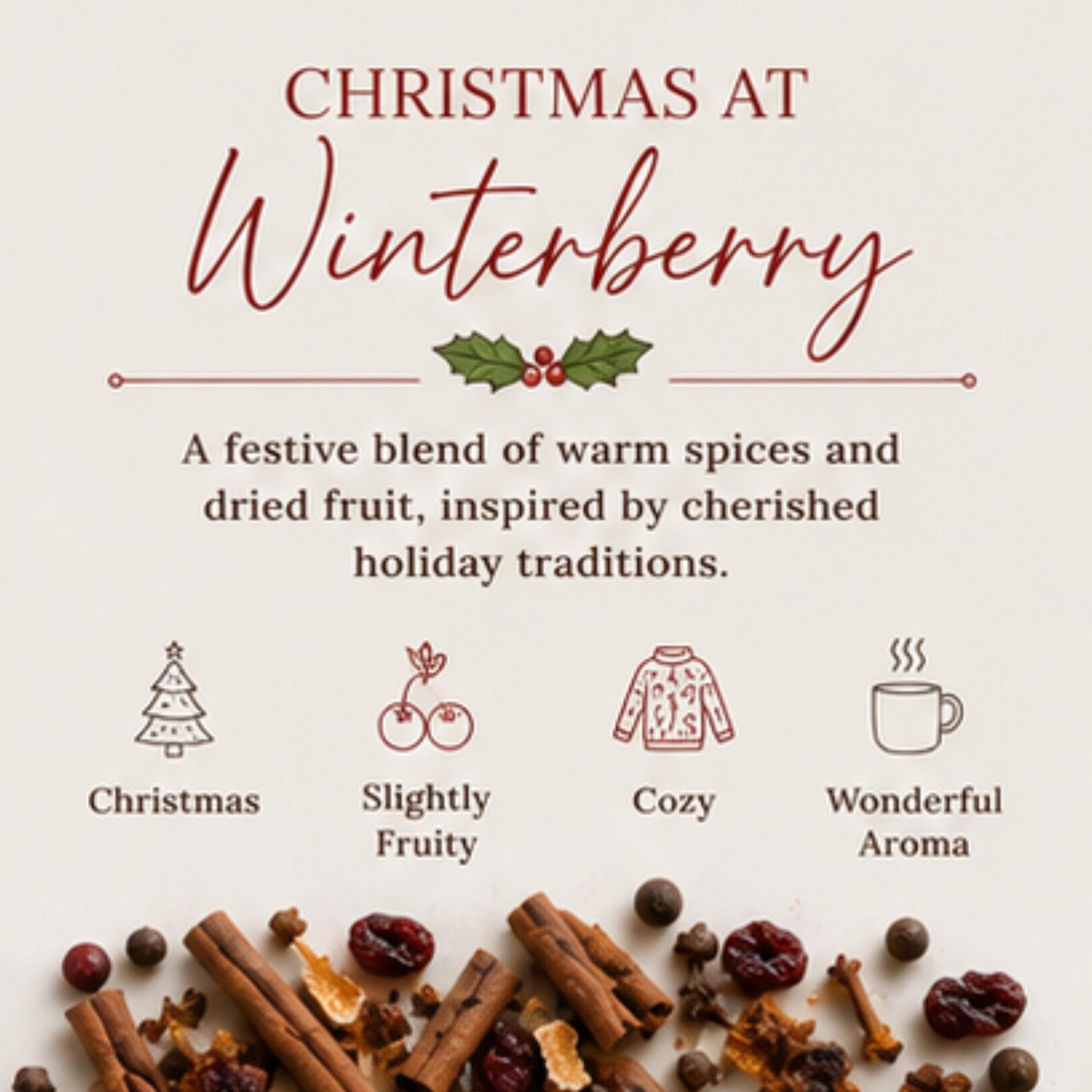 Christmas At Winterberry Mulling Spice Blend, Apple Cider Drink Mix, Holiday Mulled Wine - Winterberry Hearth