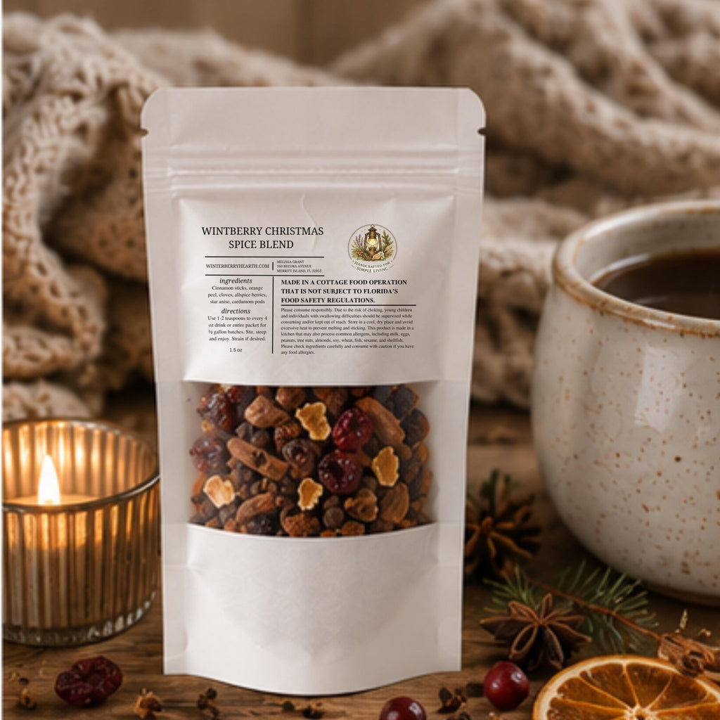 Christmas At Winterberry Mulling Spice Blend, Apple Cider Drink Mix, Holiday Mulled Wine - Winterberry Hearth