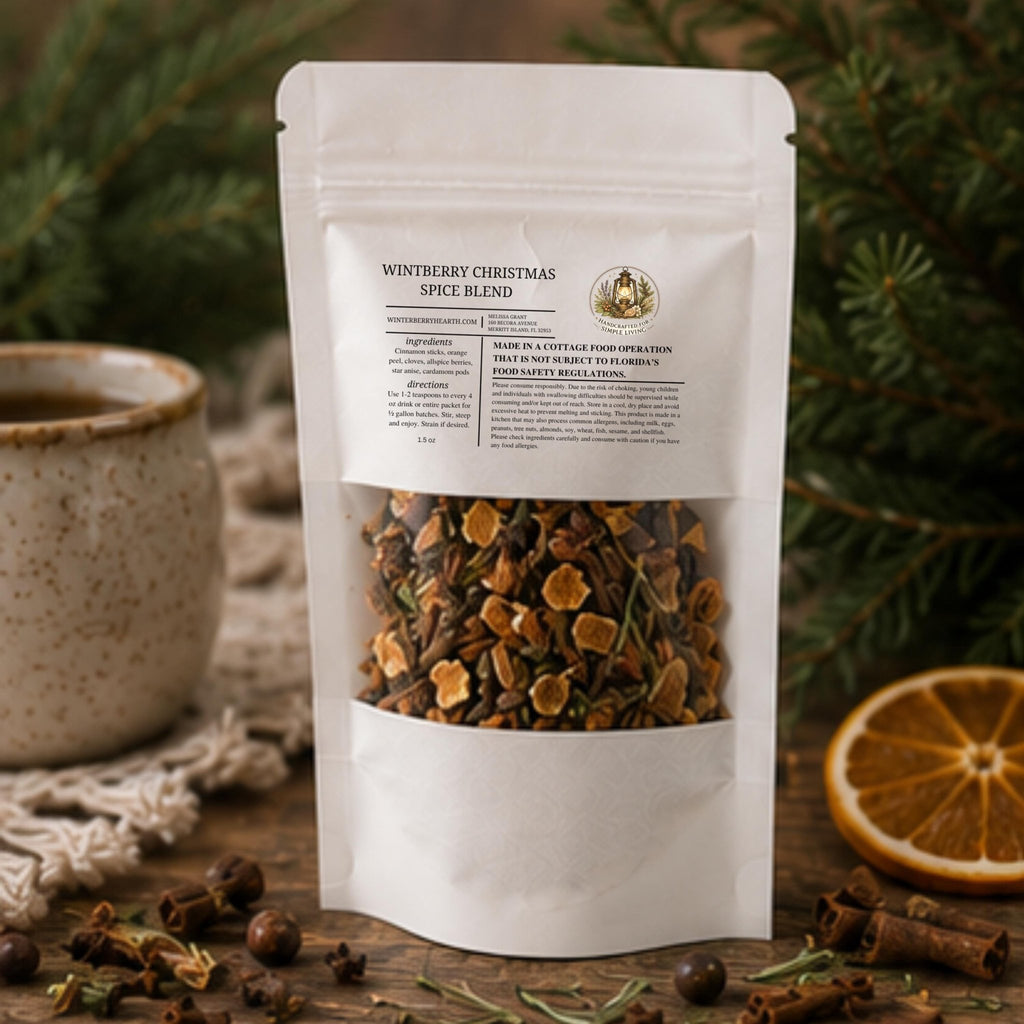 Christmas At Winterberry Mulling Spice Blend, Apple Cider Drink Mix, Holiday Mulled Wine - Winterberry Hearth