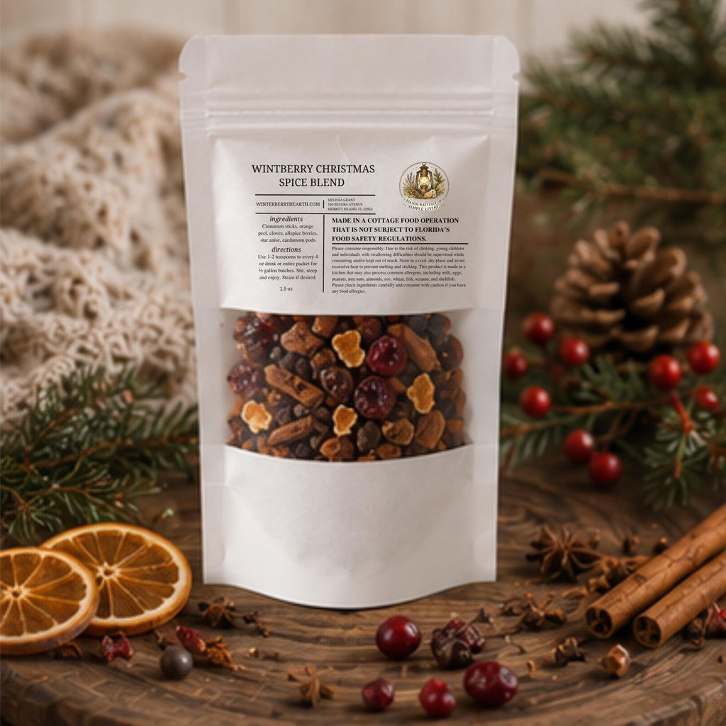 Christmas At Winterberry Mulling Spice Blend, Apple Cider Drink Mix, Holiday Mulled Wine - Winterberry Hearth