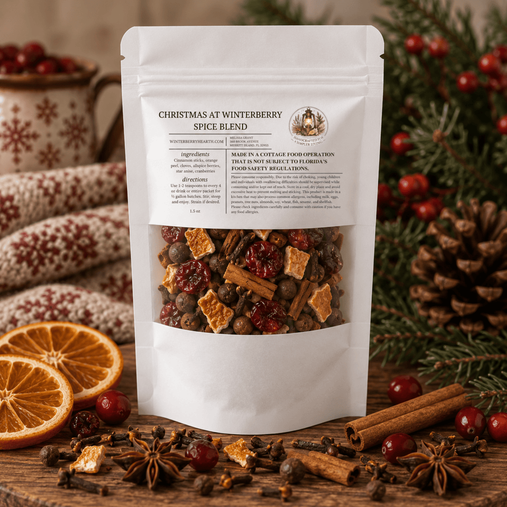 Christmas Mulling Spice Blend, Holiday Mulled Wine Festive Drink Mix - Winterberry Hearth