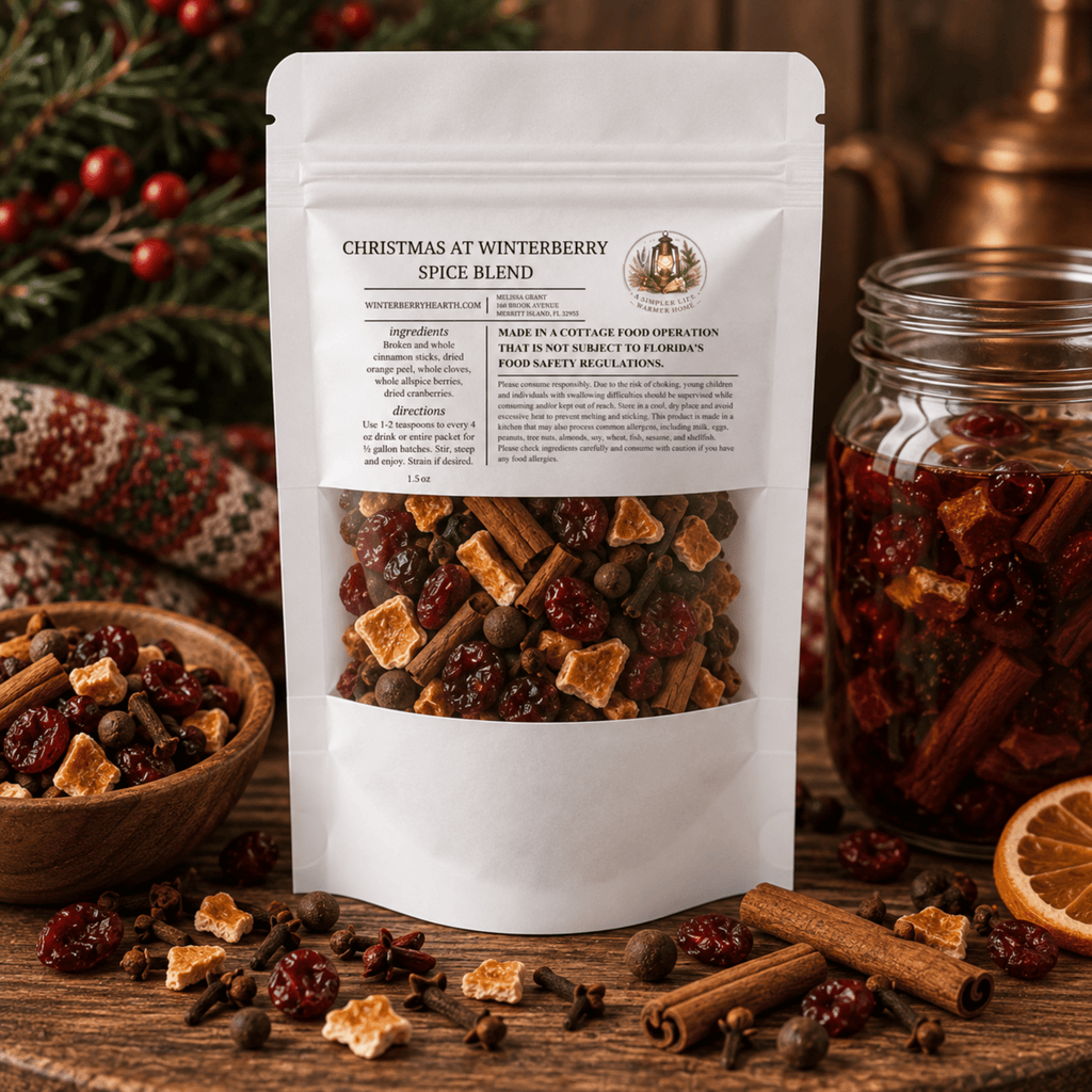Christmas Mulling Spice Blend, Holiday Mulled Wine Festive Drink Mix - Winterberry Hearth