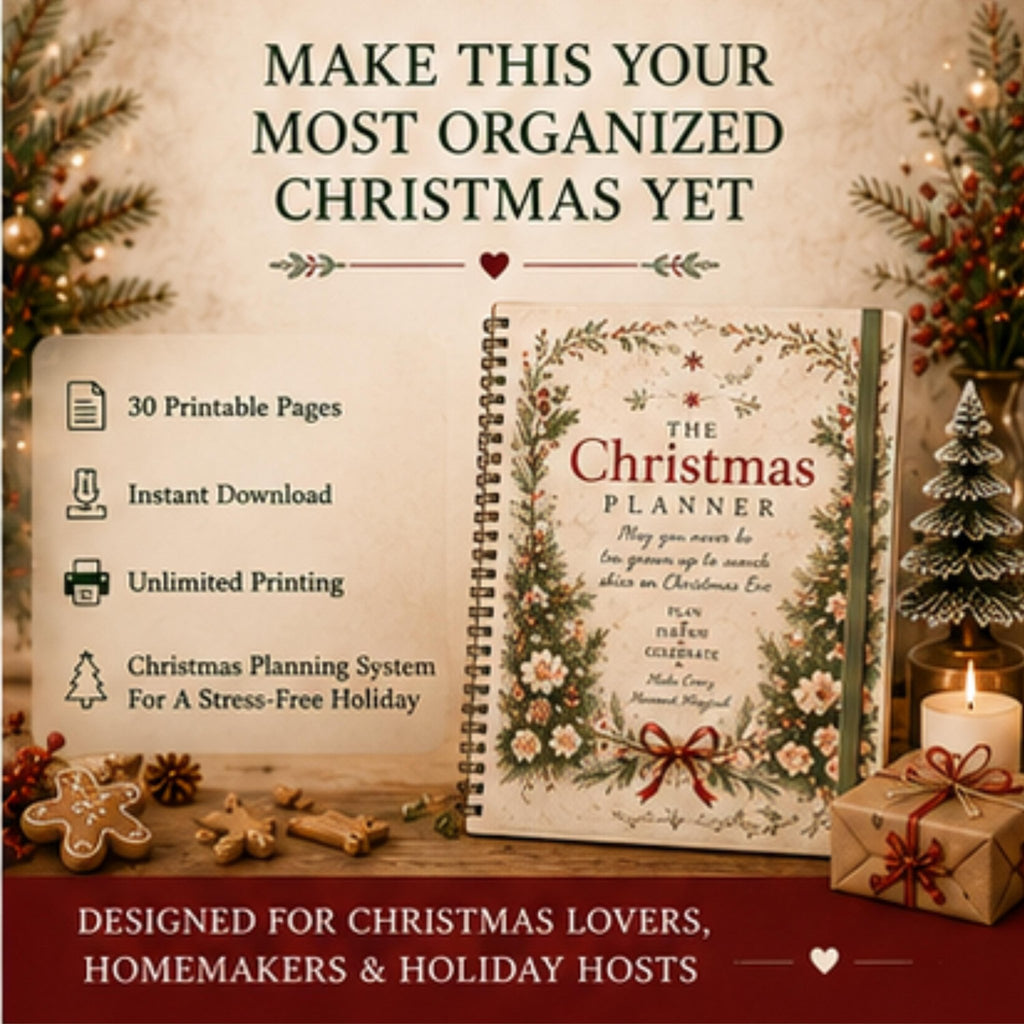Christmas Planner Printable, Holiday Organizer, Christmas Binder, Gift Tracker - Winterberry Hearth