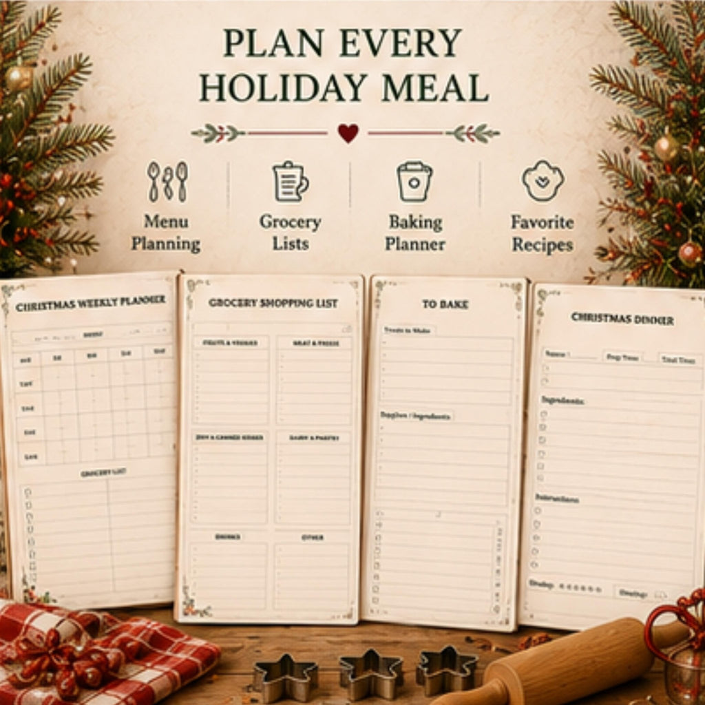 Christmas Planner Printable, Holiday Organizer, Christmas Binder, Gift Tracker - Winterberry Hearth