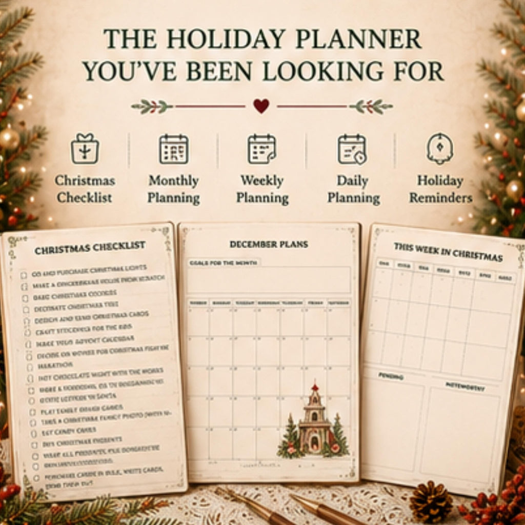 Christmas Planner Printable, Holiday Organizer, Christmas Binder, Gift Tracker - Winterberry Hearth