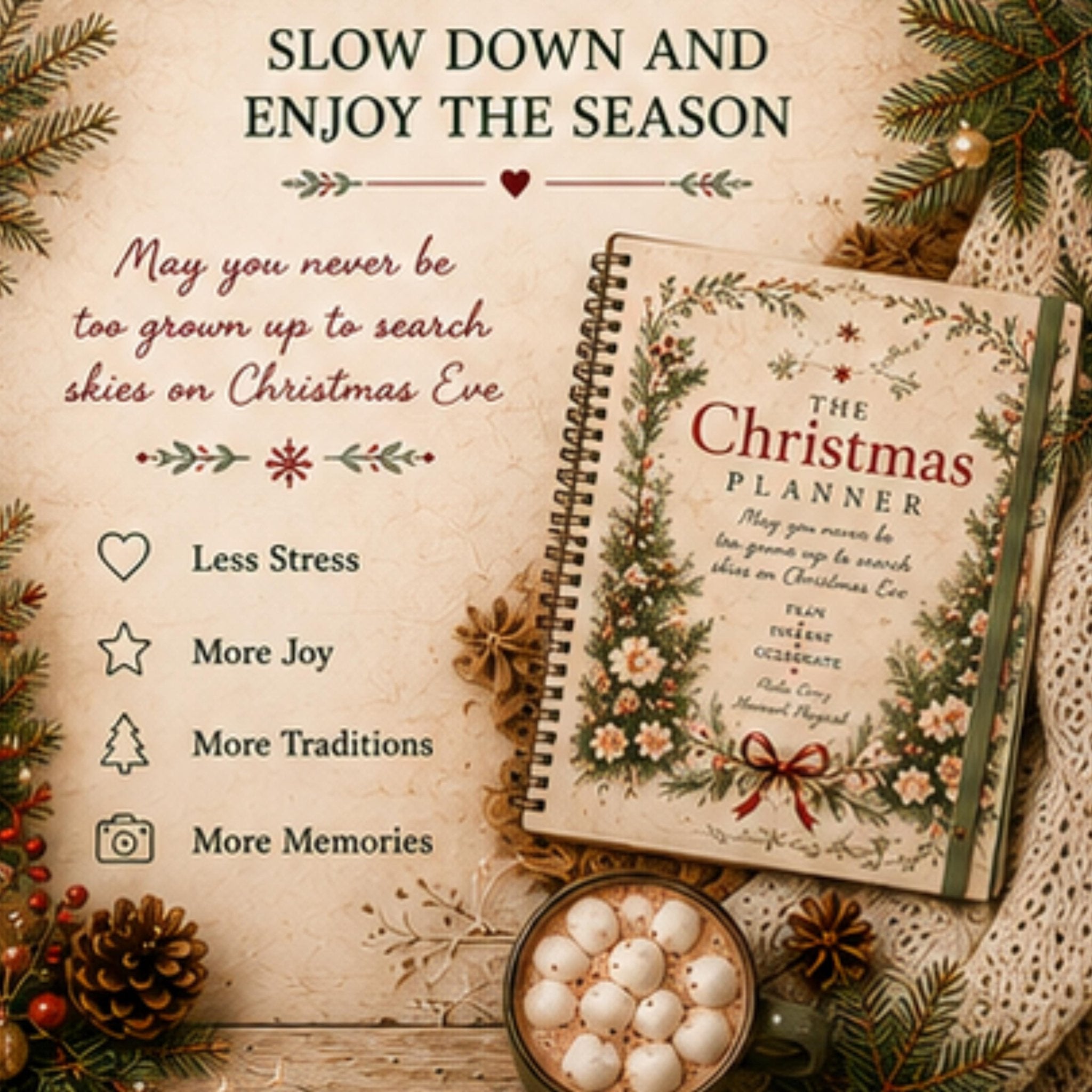 Christmas Planner Printable, Holiday Organizer, Christmas Binder, Gift Tracker - Winterberry Hearth