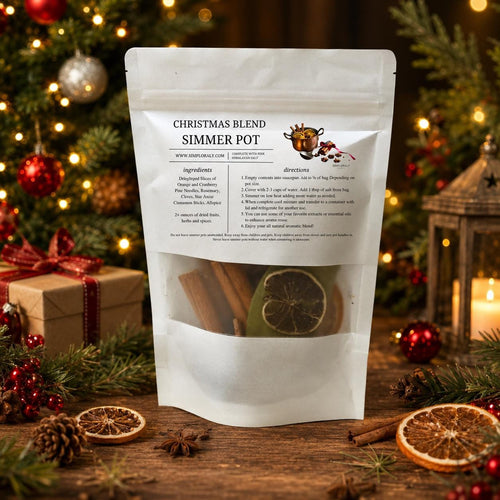 Christmas Simmer Pot Kit: Holiday Stovetop Potpourri, Herbs, Fruits & Spices Aroma - Winterberry Hearth