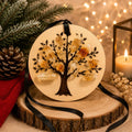 Citrine Crystal Tree of Life Christmas Ornament, Cottagecore Holiday - Winterberry Hearth