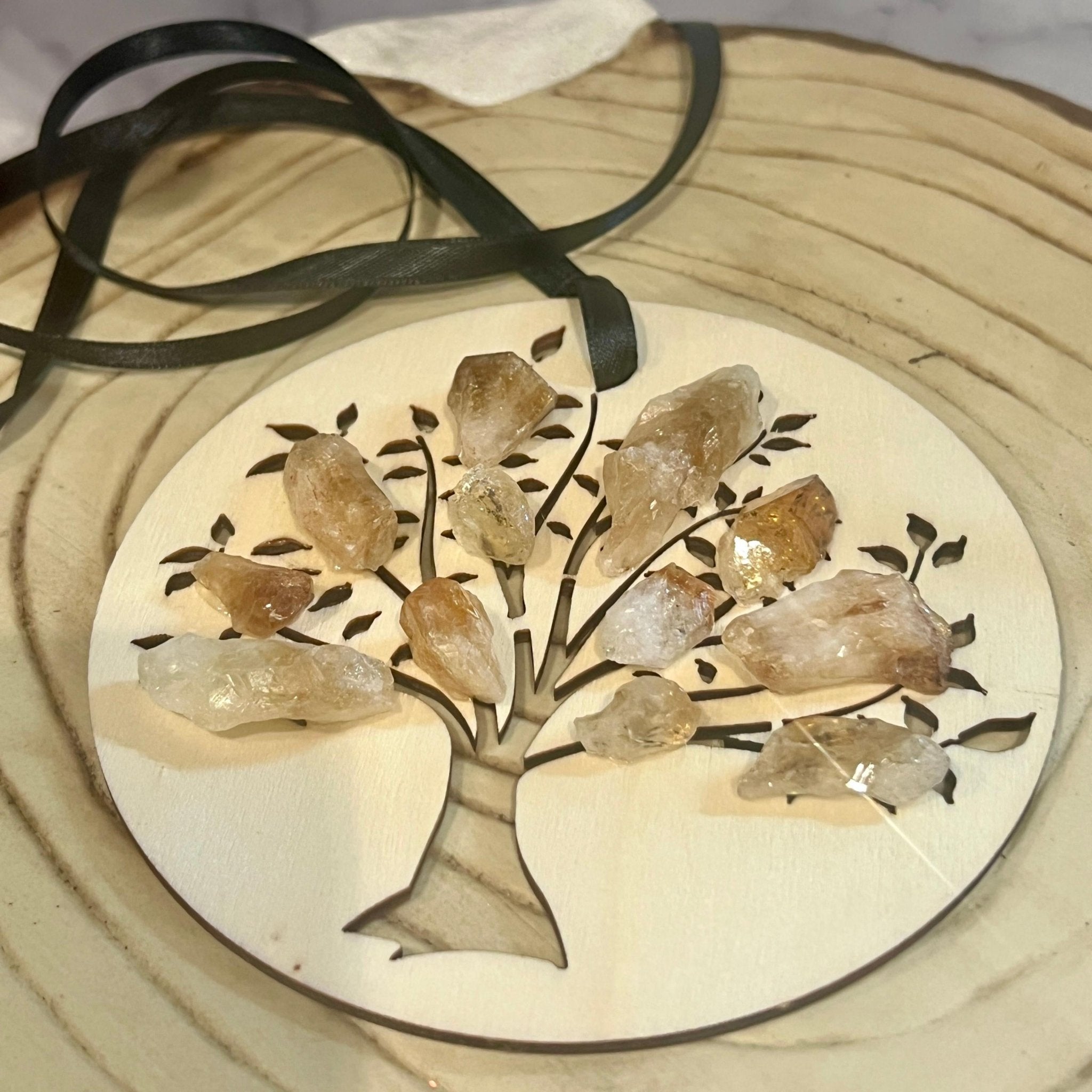 Citrine Tree of Life Christmas Ornament: Simple Cottagecore Holiday Decor - Winterberry Hearth