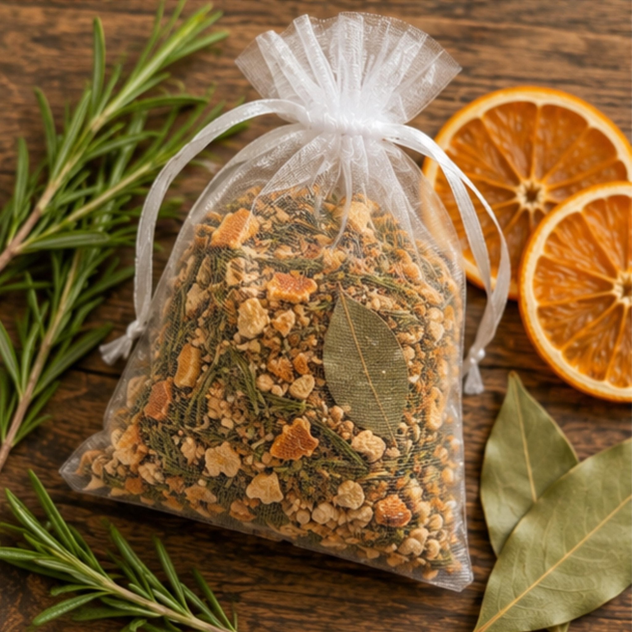 Citrus Rosemary Hearth Sachet, Abundance Home Fragrance, Botanical Aroma, Drawer Freshener, Housewarming Gift - Winterberry Hearth
