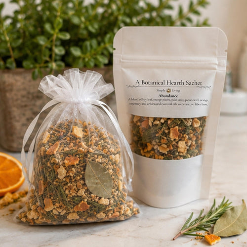 Citrus Rosemary Hearth Sachet, Abundance Home Fragrance, Botanical Aroma, Drawer Freshener, Housewarming Gift - Winterberry Hearth