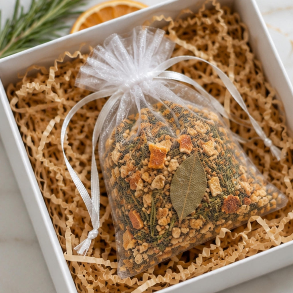Citrus Rosemary Hearth Sachet, Abundance Home Fragrance, Botanical Aroma, Drawer Freshener, Housewarming Gift - Winterberry Hearth