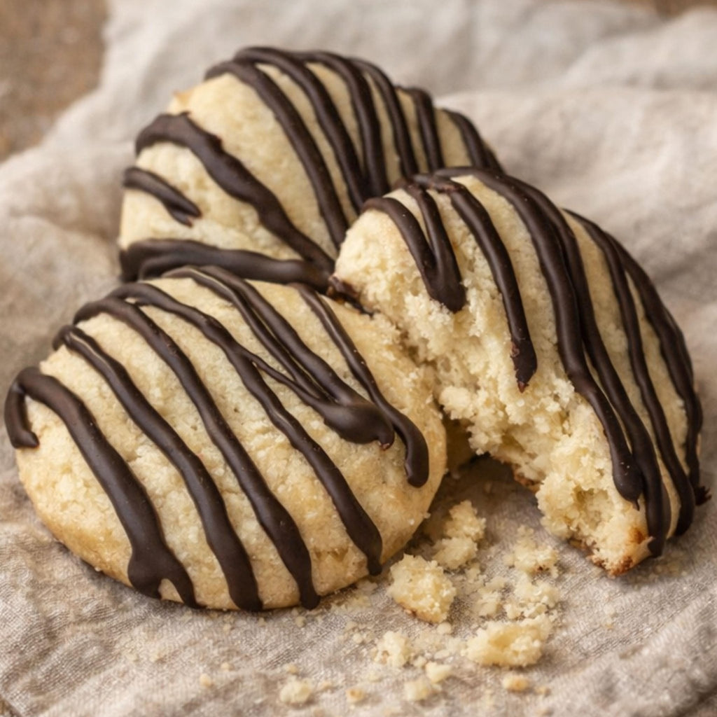 Classic Sugar Cookies, Chocolate Glaze Drizzle, Homemade Bakery Cookies, Gourmet Gift, Fresh Baked Treats - Winterberry Hearth