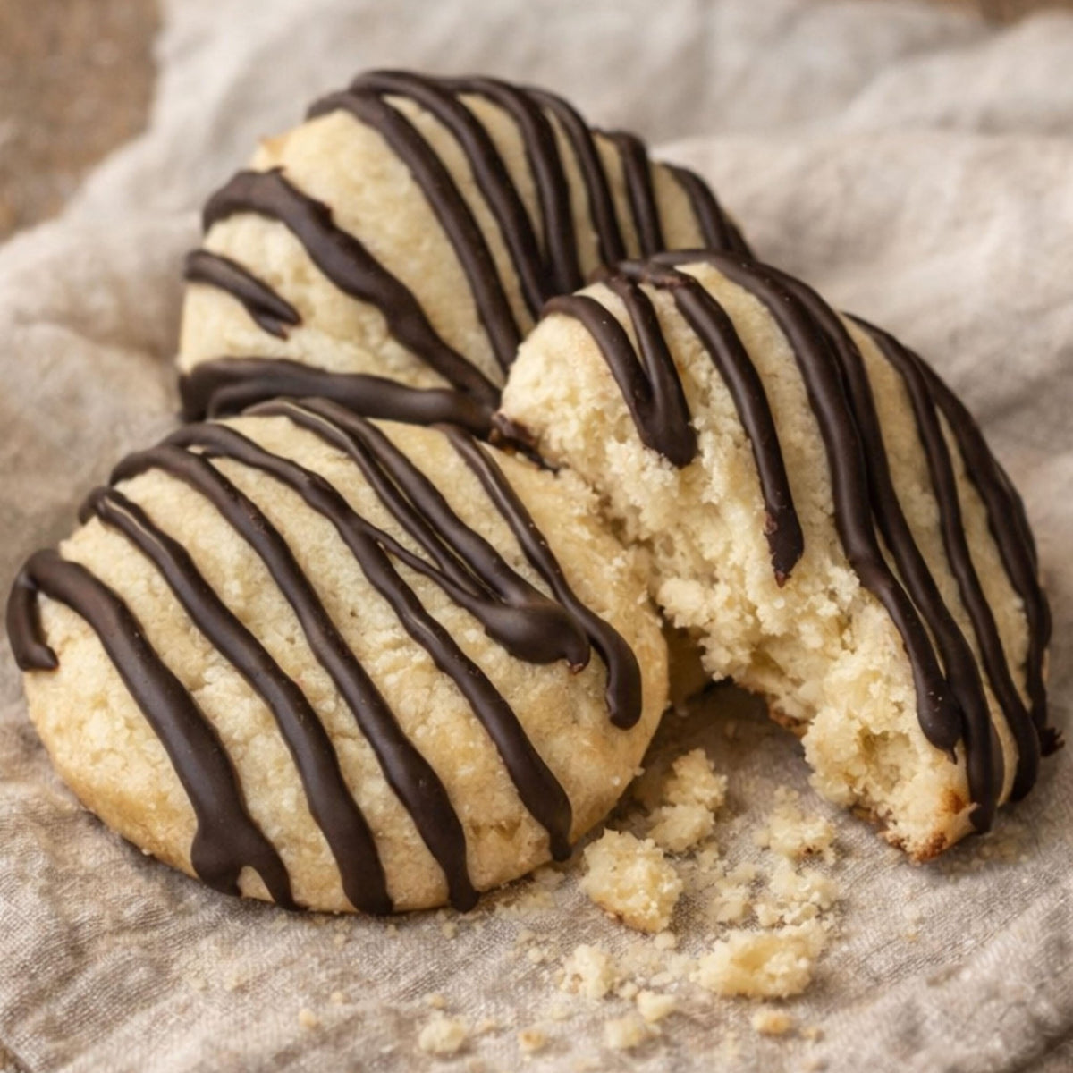 Classic Sugar Cookies, Chocolate Glaze Drizzle, Homemade Bakery Cookies, Gourmet Gift, Fresh Baked Treats - Winterberry Hearth