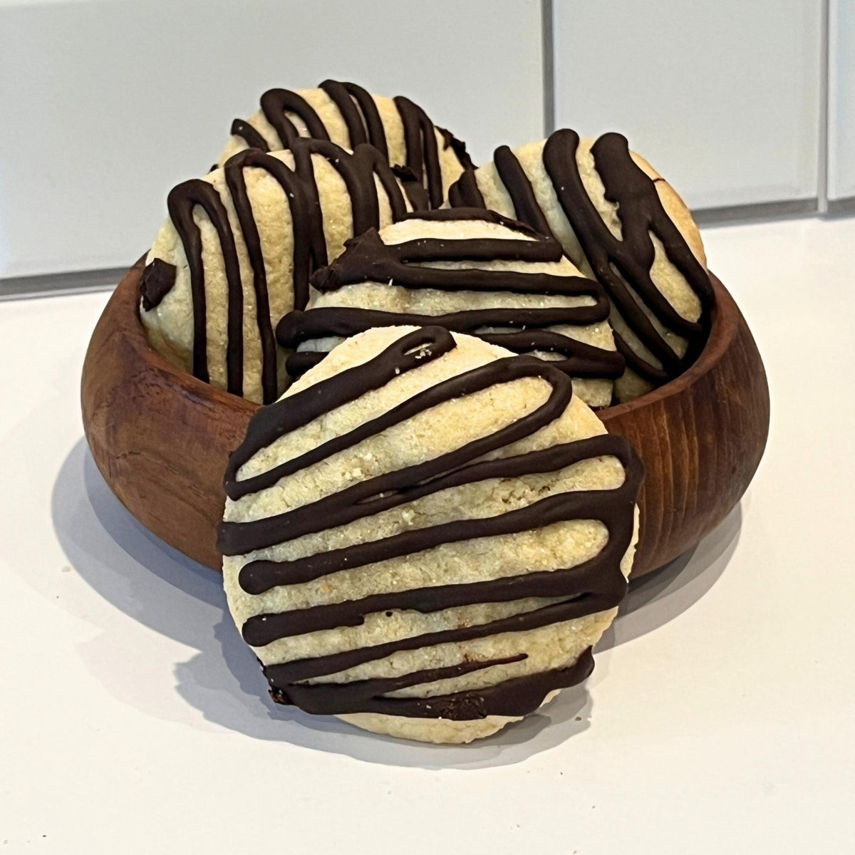 Classic Sugar Cookies, Chocolate Glaze Drizzle, Homemade Bakery Cookies, Gourmet Gift, Fresh Baked Treats - Winterberry Hearth