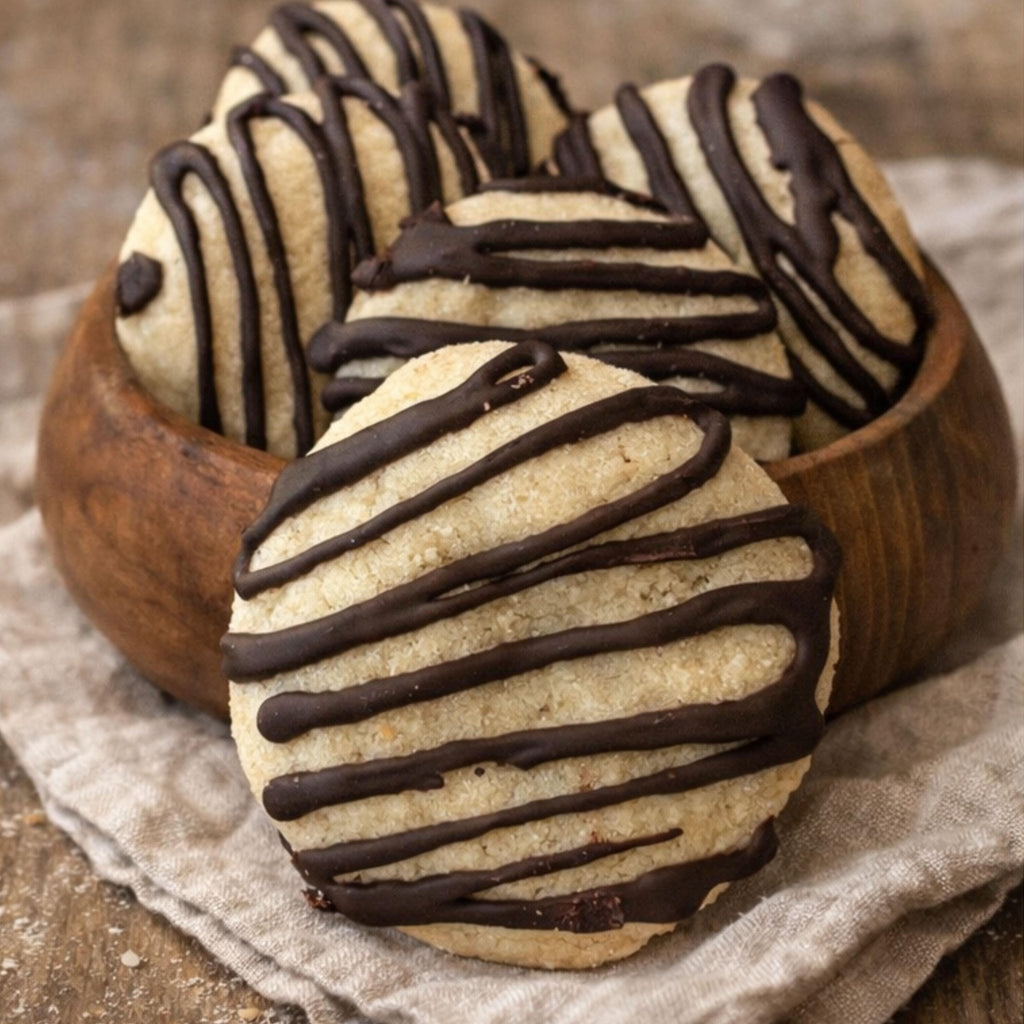Classic Sugar Cookies, Chocolate Glaze Drizzle, Homemade Bakery Cookies, Gourmet Gift, Fresh Baked Treats - Winterberry Hearth
