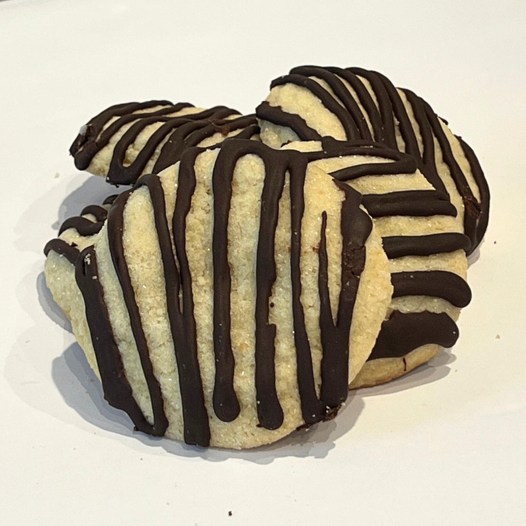 Classic Sugar Cookies, Chocolate Glaze Drizzle, Homemade Bakery Cookies, Gourmet Gift, Fresh Baked Treats - Winterberry Hearth