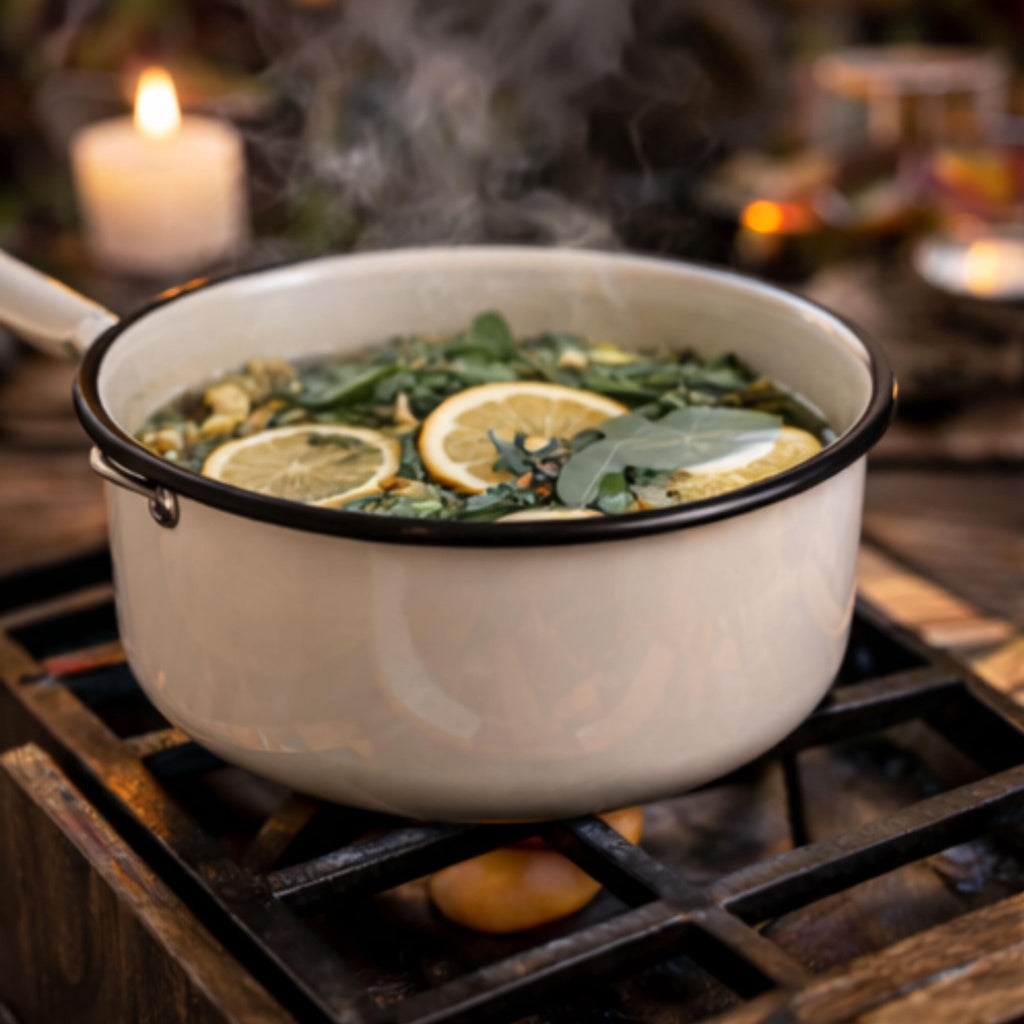 Cleanse & Refresh Simmer Pot Blend, Energy Clearing Aromatherapy, Herbal Stove Simmer - Winterberry Hearth