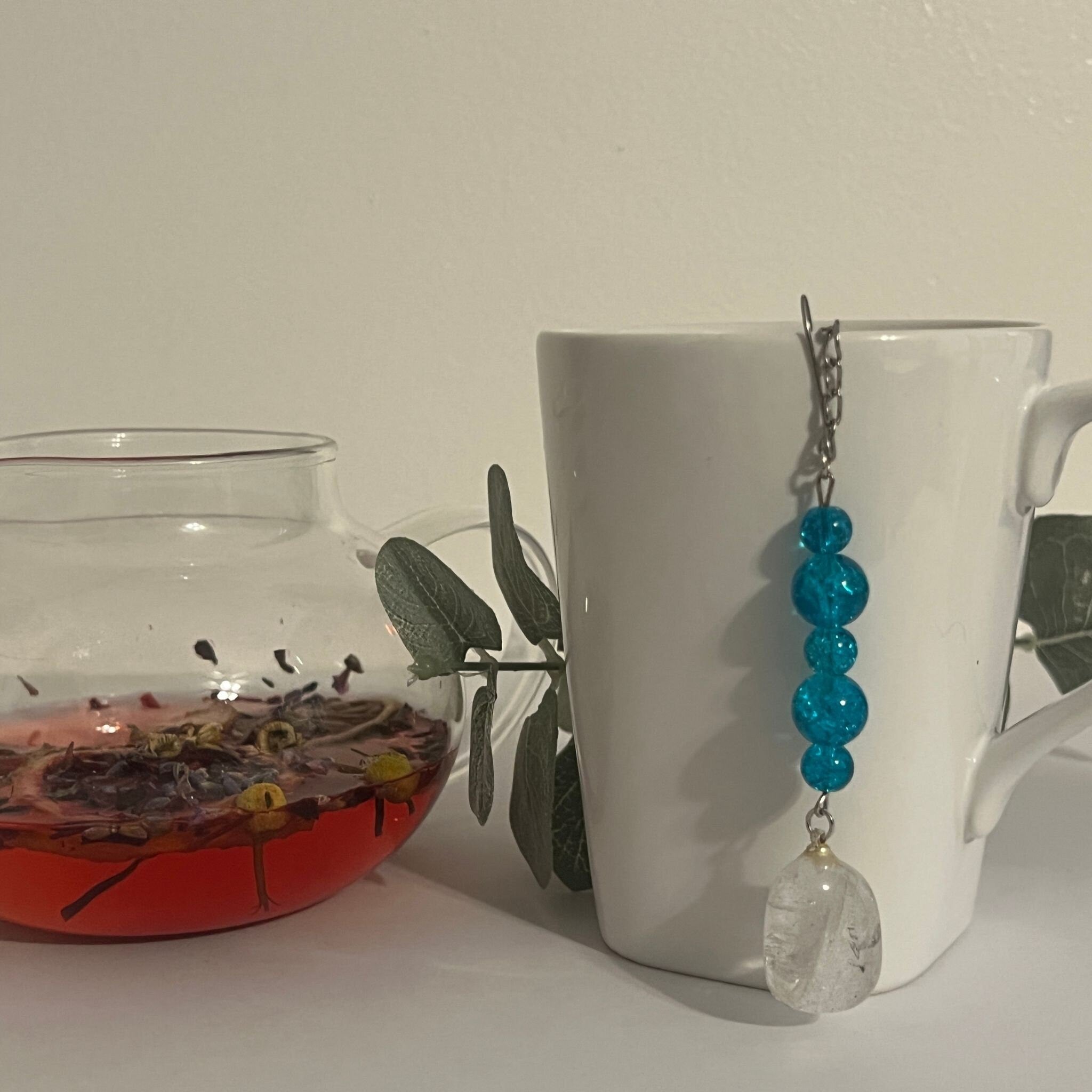 Clear Quartz Crystal Tea Steeper: Stainless Steel Loose Leaf Infuser - Winterberry Hearth
